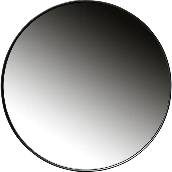 WOOOD Doutzen Spejl - Rundt vægspejl i sort metal Ø80 cm