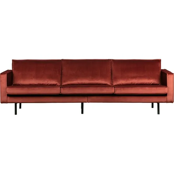 WOOOD Rodeo 3-personers sofa i kastanjebrun velour, 277 cm