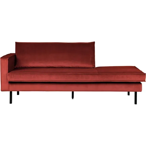 WOOOD Rodeo Daybed venstrevendt 203 cm kastanjebrun velour