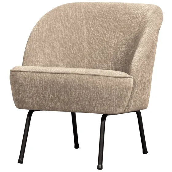 WOOOD Vogue lænestol - sand 3D-chenille og metal