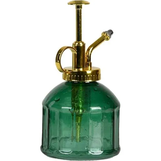 Grøn og gylden glasforstøver til planter og parfume