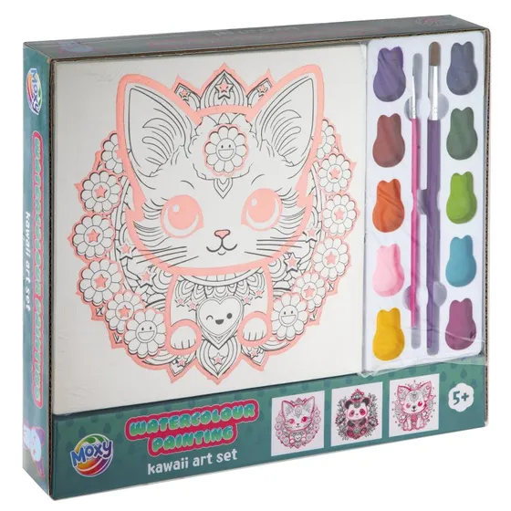 Creative Craft Group Akvarel-sæt med Kawaii Motiver