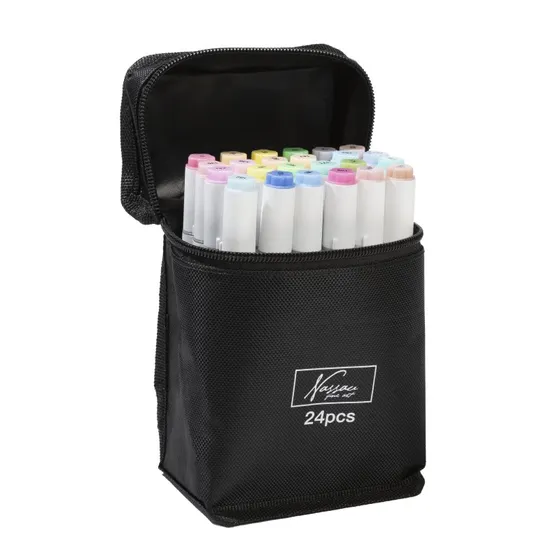 Nassau Pastel Round Dual Markers - 24 stk.