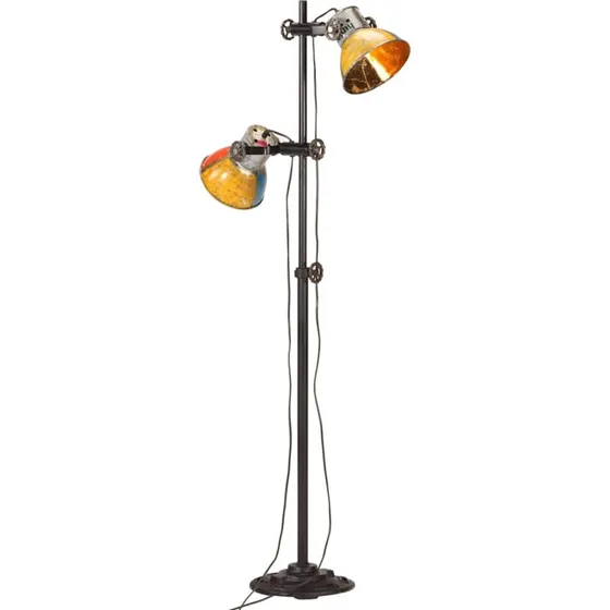 vidaXL Gulvlampe med 2 lampeskærme E27 - Flerfarvet