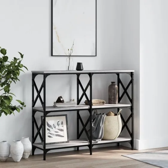 vidaXL konsolbord 100x28x80,5 cm i grå sonoma-eg