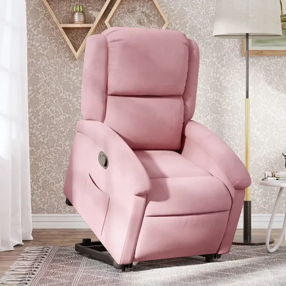 vidaXL Løftestol i velour - Pink
