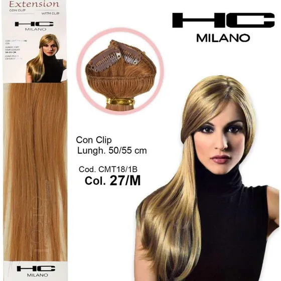 Hc milano Extensions 3 Clip No Remy - 50 cm, Farve 27m