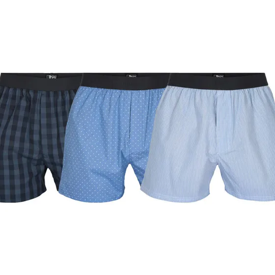JBS 3-pack boxershorts – ternet & lyseblå mønstre