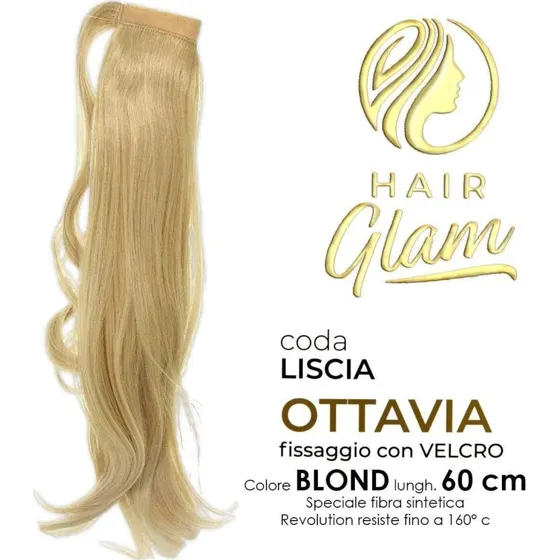 Coda Hair Glam Ottavia Hårforlængelse med Velcro - 60 cm Blond