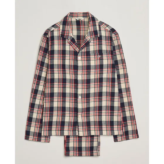 GANT Ternet flanel-pyjamassæt, Ruby Red (gaveæske)