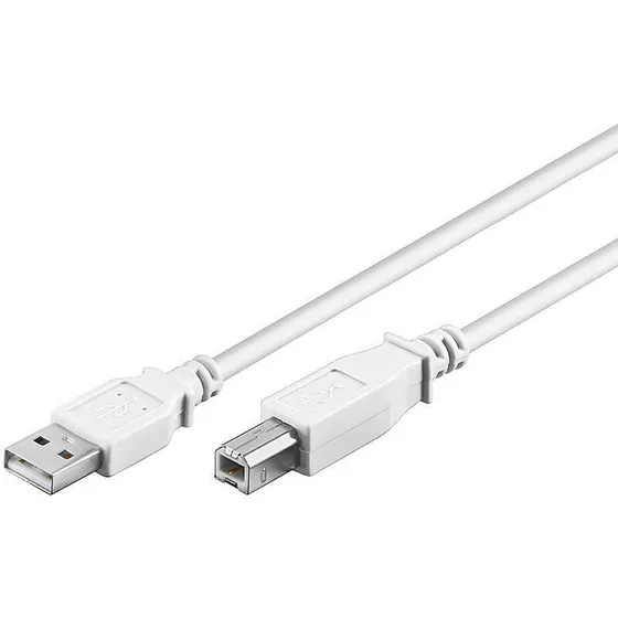 Goobay USB kabel A-B 1 m USB 2.0, hvid