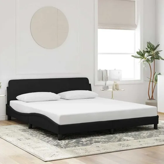 vidaXL sengestel Dover sort fløjl 180x200 cm