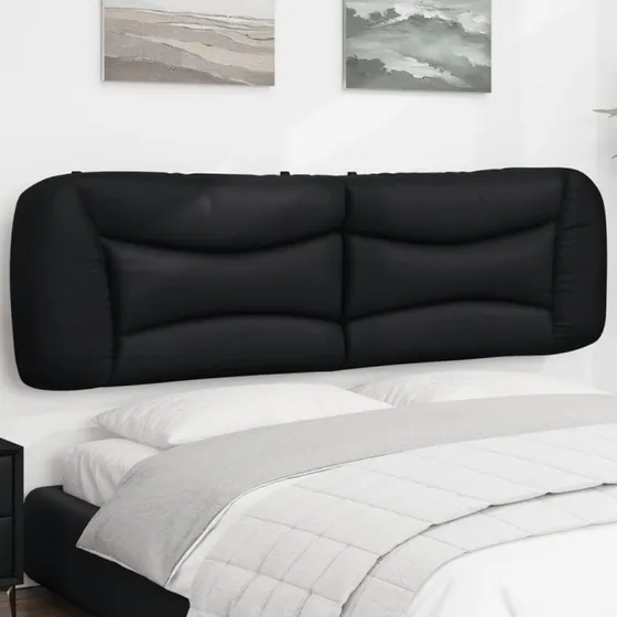 vidaXL Hovedgærdehynde i sort kunstlæder, 180 cm