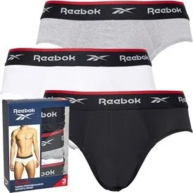 Reebok 3-pak Performance Briefs herre - Sort/Grå/Hvid
