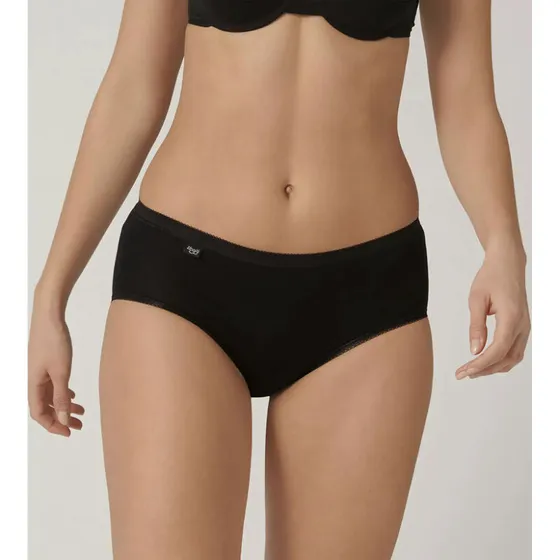 Sloggi Basic+ Midi 3-pak, sort (95% bomuld)