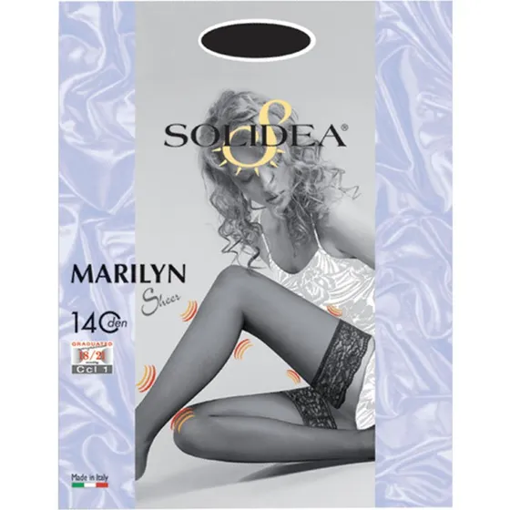 Solidea Marilyn 140 Den Sheer Hold Up Strømper, 18-21 mmHg, Mink