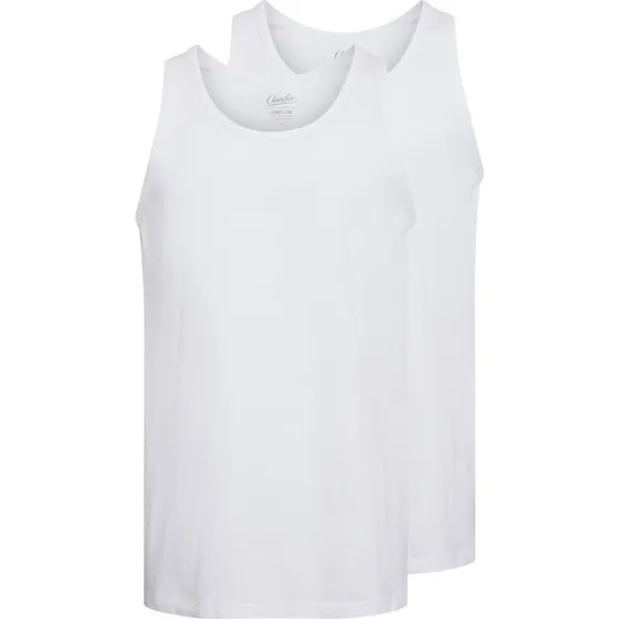 Claudio 2-pak tanktoppe, hvid – 100% bomuld