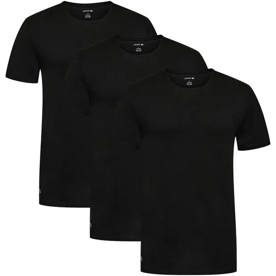 Lacoste Slim Fit Crew Neck 3-pak T-shirt, sort