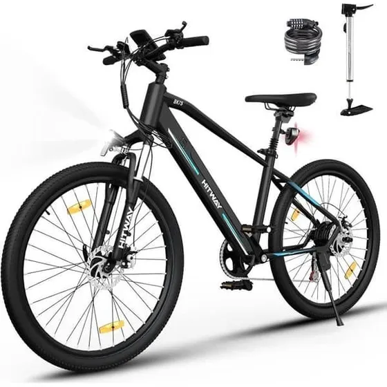 HITWAY BK7S Mountain Elcykel - 250W, 36V/12Ah, Sort