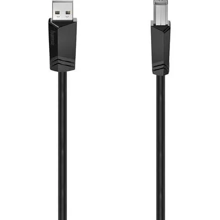 Hama USB 2.0 A-B kabel 3 m – 480 Mbit/s, sort
