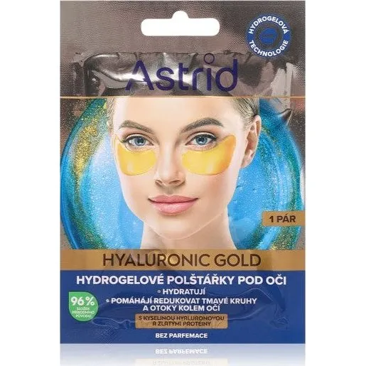 Astrid Hyaluronic Gold øjenmaske mod rynker og mørke rande, 2 stk.