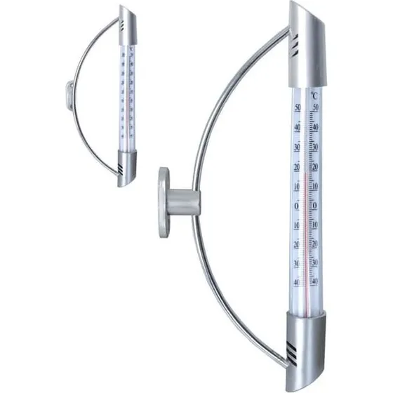 Udendørs termometer 24 cm i rustfrit stål