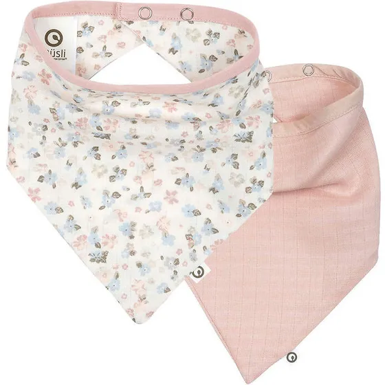 Müsli Bloom Muslin savlesmække 2-pak – Balsam Cream/Peony (Økologisk GOTS)