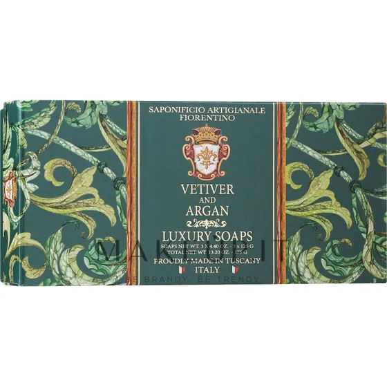 Saponificio Artigianale Fiorentino Vetiver & Argan Sæt (3x125g)