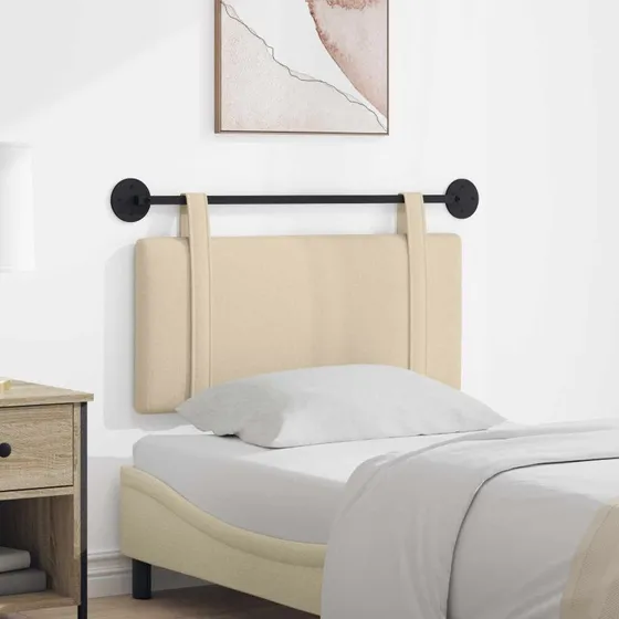 vidaXL Hængende sengegavl i creme stof, 90 × 55 cm