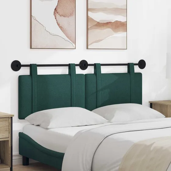 vidaXL Hængende sengegavl Mørkegrøn Stof, 150 × 55 cm