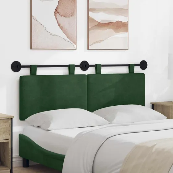 vidaXL Hængende sengegavl Jungle Grøn Velour 150 × 55 cm