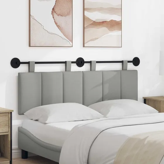 vidaXL Hængende sengegavl Skygrå Stof 150 × 55 cm