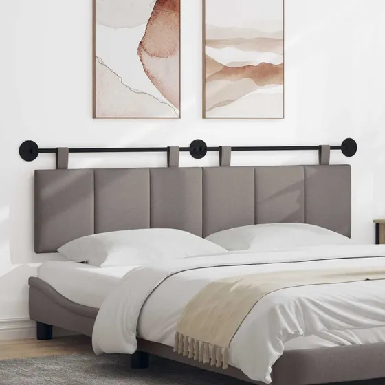 vidaXL Hængende sengegavl Gråbrun Fløjl, 170 × 55 cm