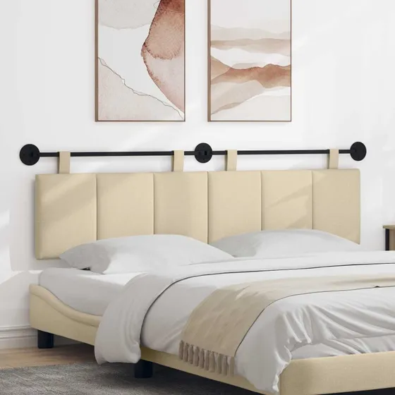 vidaXL Hængende sengegavl i creme stof, 170 x 55 cm