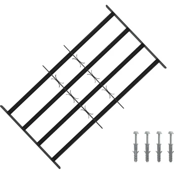vidaXL Sikkerhedsgitter til vinduer, 3 stk., 63-114 cm, sort