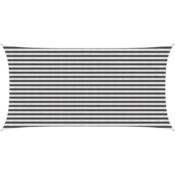 vidaXL Solsejl 2,5 x 4,5 m HDPE Rektangulær Anthracit/Hvid