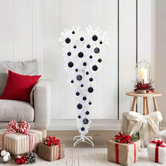 vidaXL Kunstigt juletræ med 150 LED-lys, hvid, 120 cm