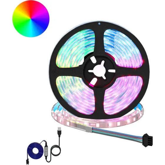 vidaXL LED Strip 12 stk. Sort/Gennemsigtig 3m USB