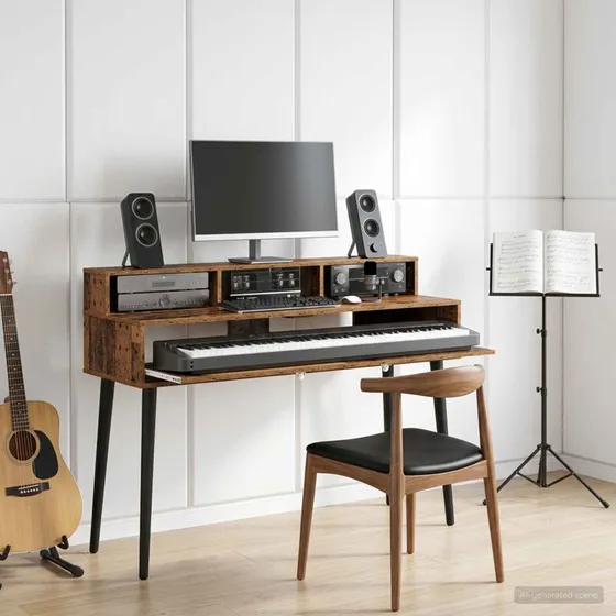 vidaXL Studiobord i gammelt træ, 110 x 42,5 x 36 cm