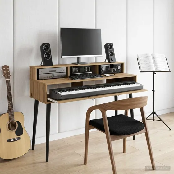 vidaXL Studiobord Artisan-eg 110 x 42,5 x 36 cm