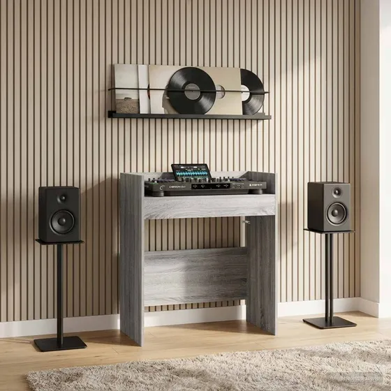 vidaXL DJ Bord Grå Sonoma - 102 x 45 x 102 cm