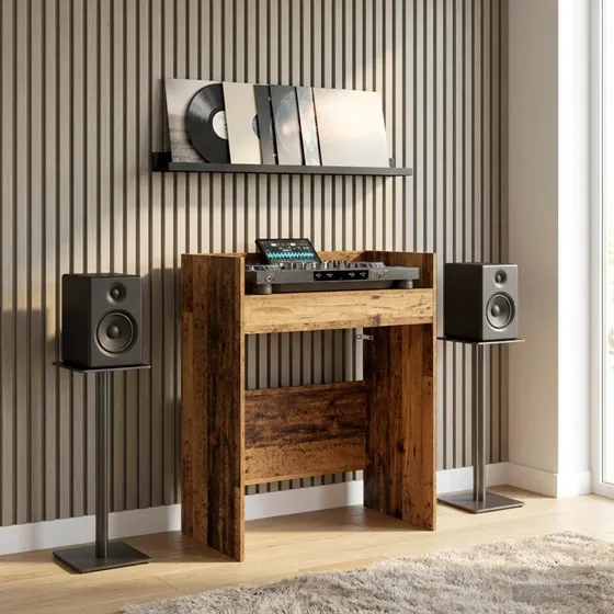 vidaXL DJ-bord i gammelt træ, 102 x 45 x 102 cm