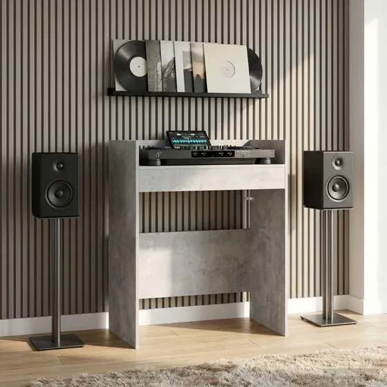 vidaXL DJ Bord Betongrå 82 x 45 x 102 cm