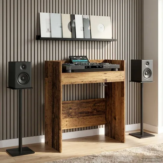 vidaXL DJ Bord i Gammelt Træ, 82 x 45 x 102 cm