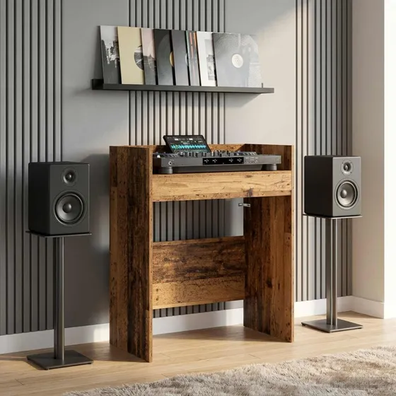 vidaXL DJ Bord i Gammelt Træ, 62 x 45 x 102 cm