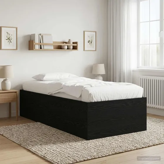 vidaXL Gulvsengramme Sort Eg 80 x 200 cm