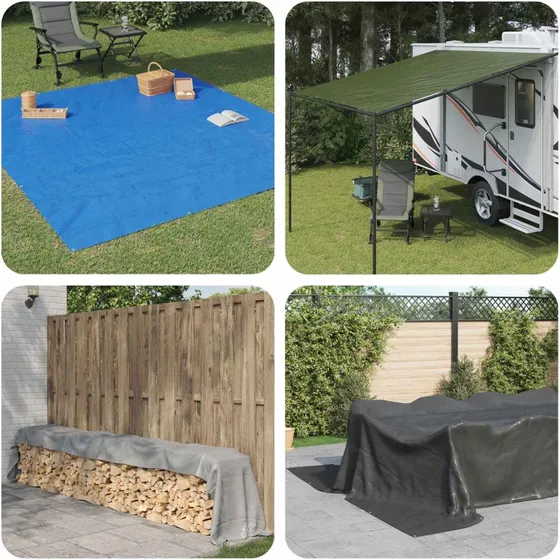 vidaXL Presenning med øjer Grøn 8 x 8 m 180 gsm PE