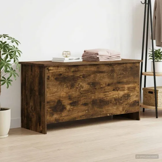 vidaXL Opbevaringskiste Røget eg 100 x 40 x 50 cm