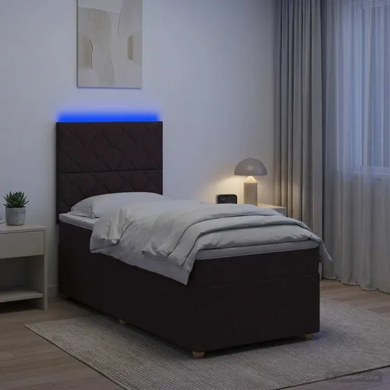 vidaXL Boxmadras med topmadras Mørk Brun 100 x 200 cm
