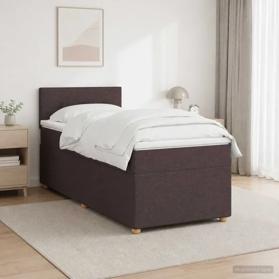 vidaXL Boxmadras med topmadras, Mørk Brun, 80 x 200 cm